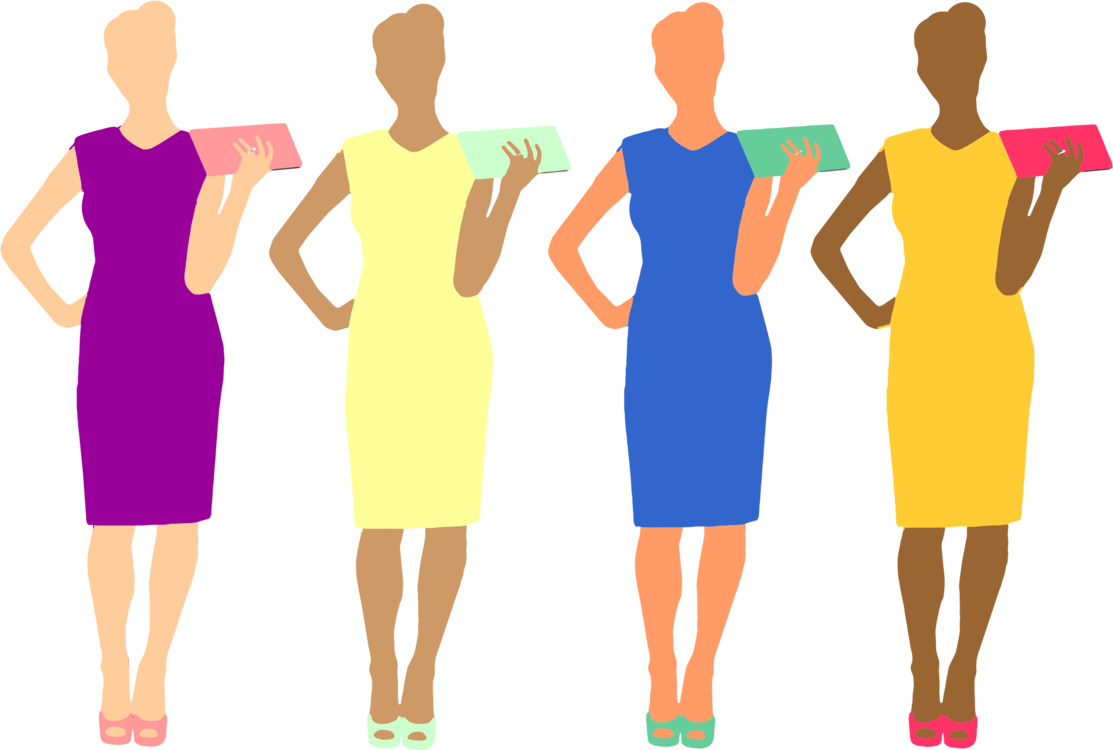 Four Women Fashion Illustration PNG Image