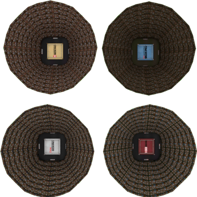 Four Woven Basketswith Labels PNG Image