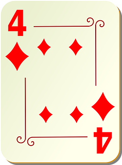 Fourof Diamonds Playing Card PNG Image