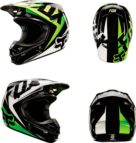 Fox Racing Motocross Helmet Design PNG Image