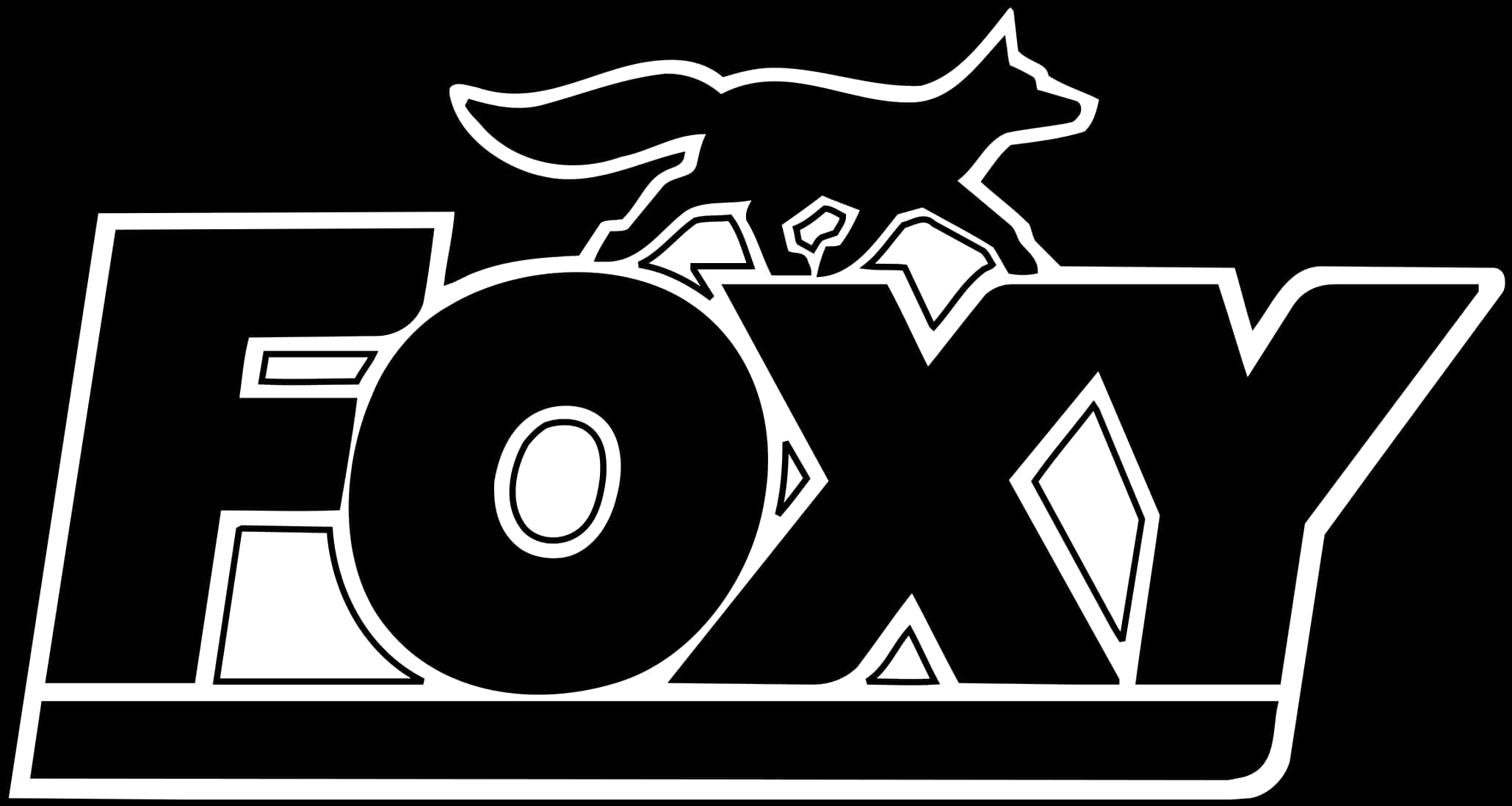 Foxy Logo Blackand White PNG Image