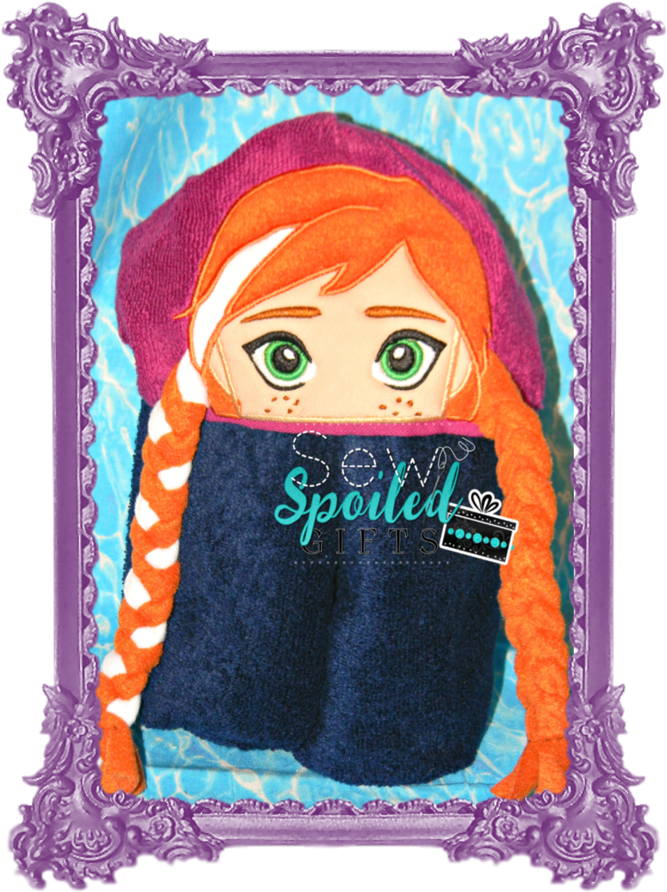 Framed Redhead Animated Character PNG Image