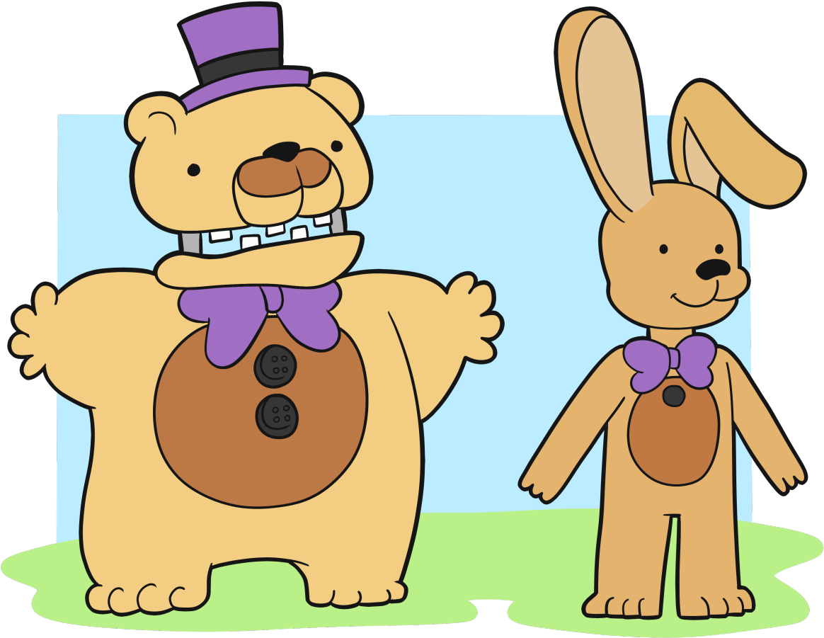 Fredbearand Springbonnie Cartoon PNG Image