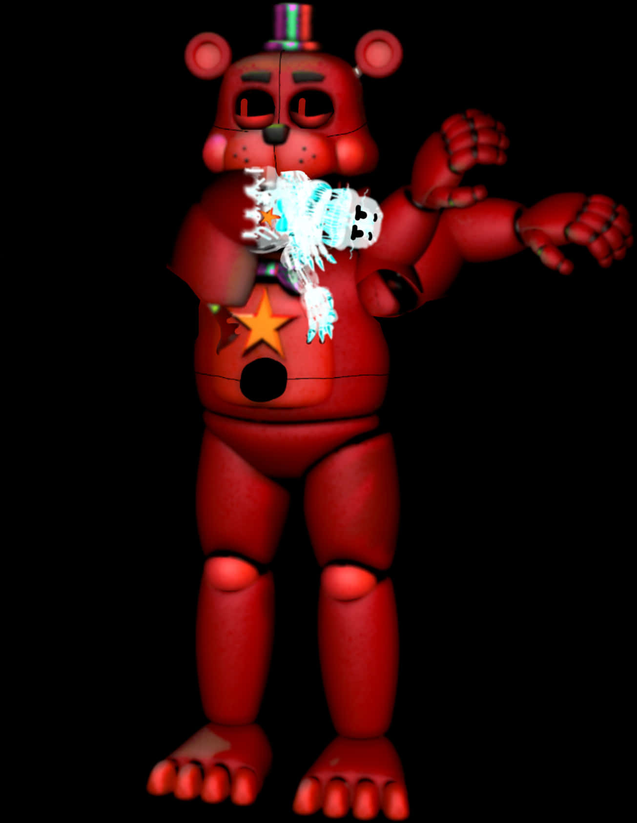 Freddy Fazbear Damaged3 D Model PNG Image