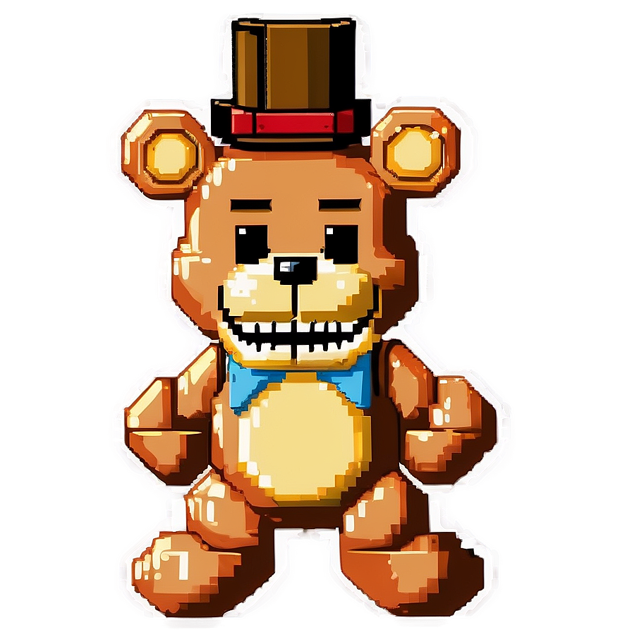 Freddy Fazbear Pixel Art Png Awt PNG Image