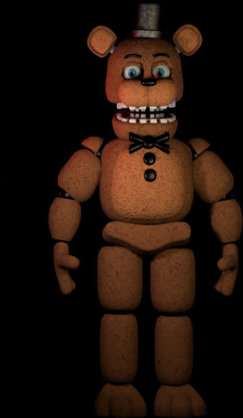 Freddy Fazbear Standing Dark Background PNG Image