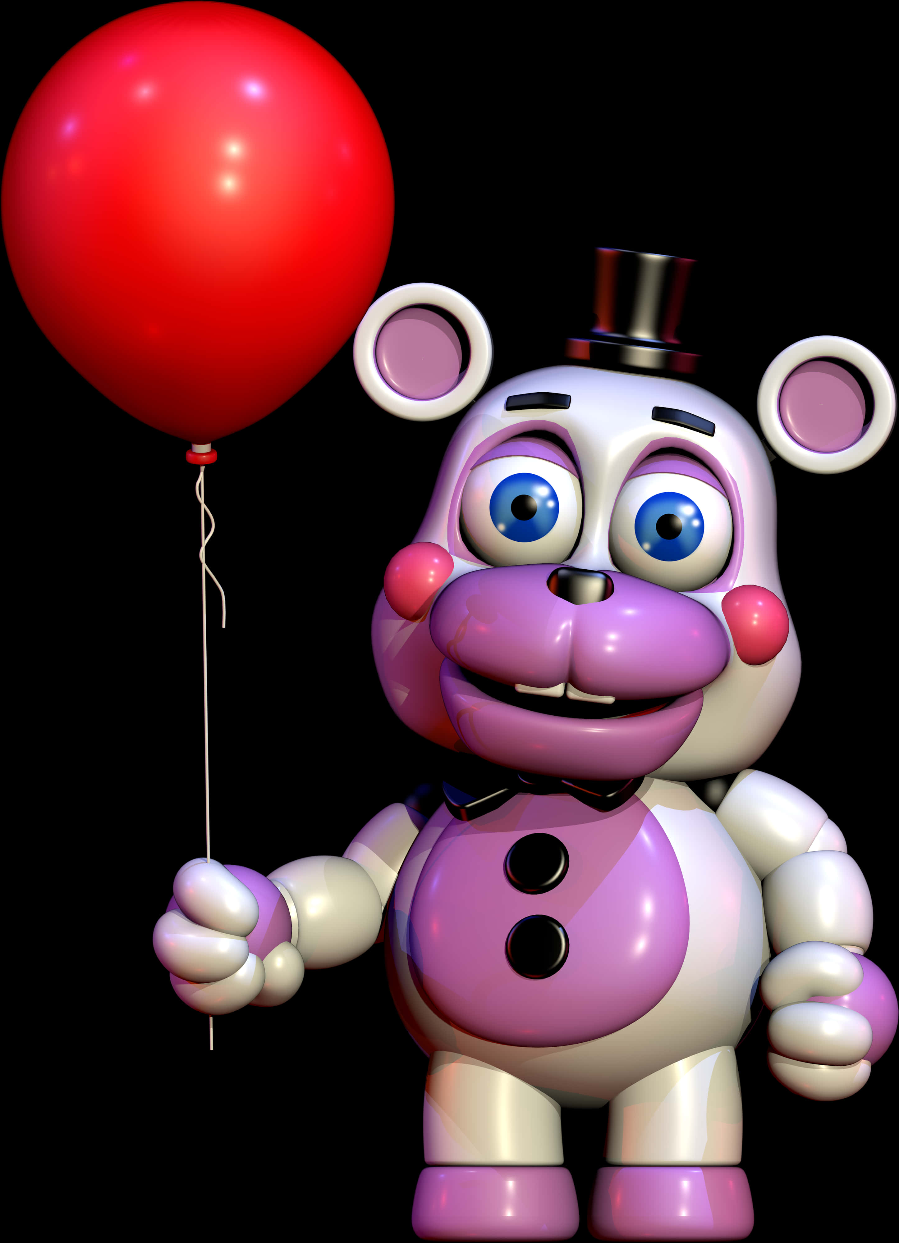 Freddy Fazbear With Red Balloon PNG Image