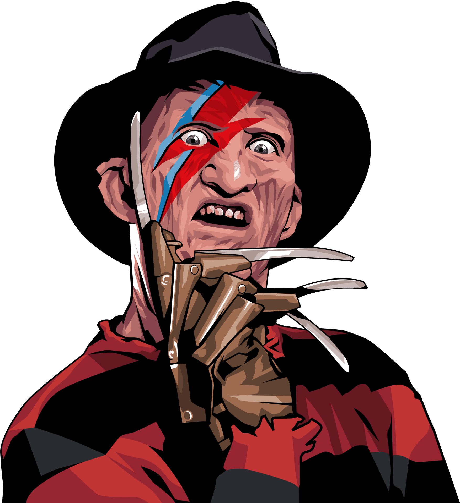 Freddy Krueger Bowie Tribute PNG Image