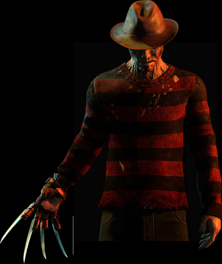 Freddy Krueger Iconic Horror Figure PNG Image