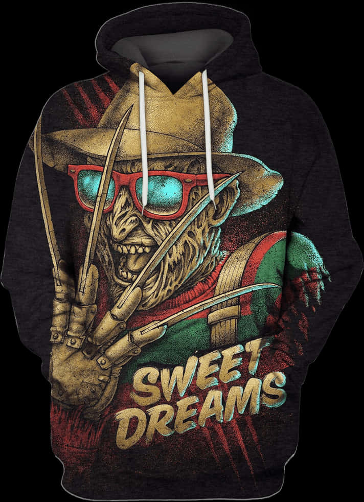 Freddy Krueger Sweet Dreams Hoodie PNG Image