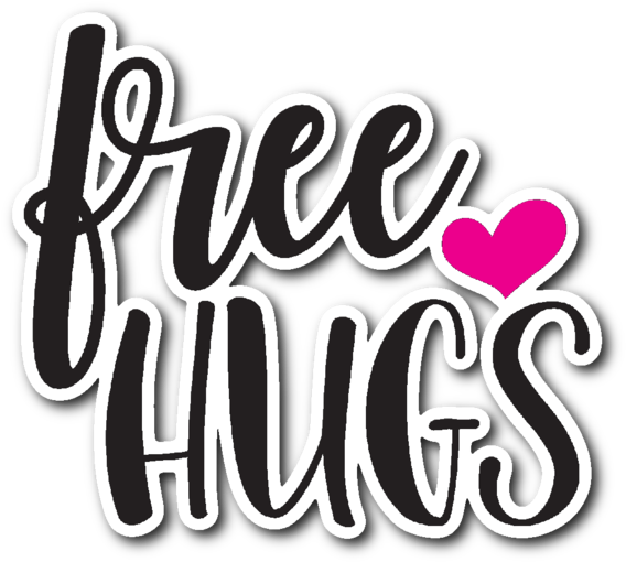 Free Hugs Sticker Graphic PNG Image