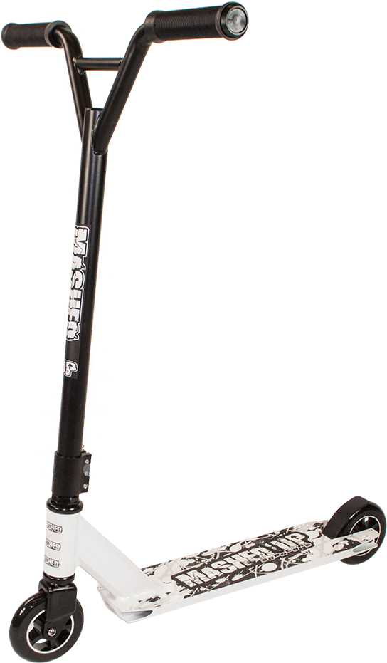 Freestyle Stunt Scooter White Black PNG Image