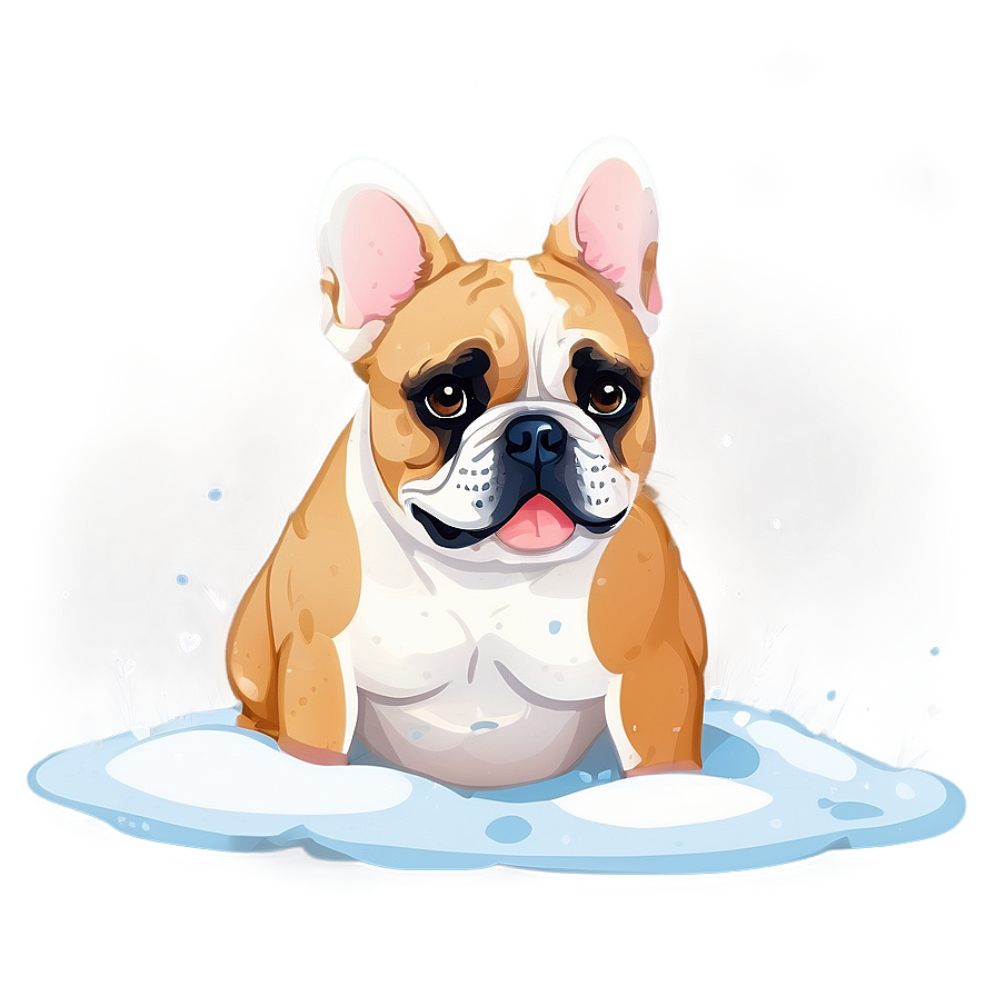 French Bulldog In Snow Png Rdy25 PNG Image