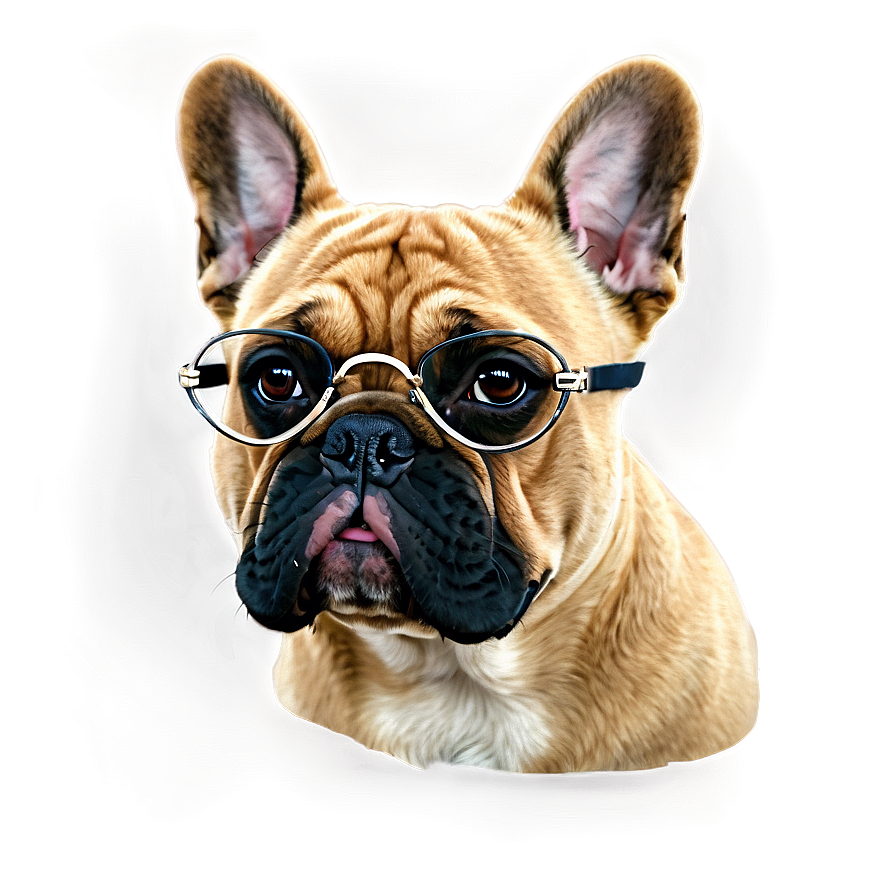 French Bulldog With Glasses Png Rcu6 PNG Image