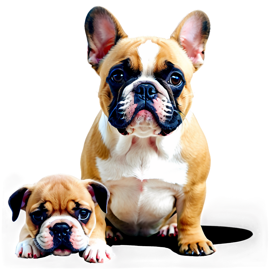 French Bulldog With Puppies Png Vye PNG Image