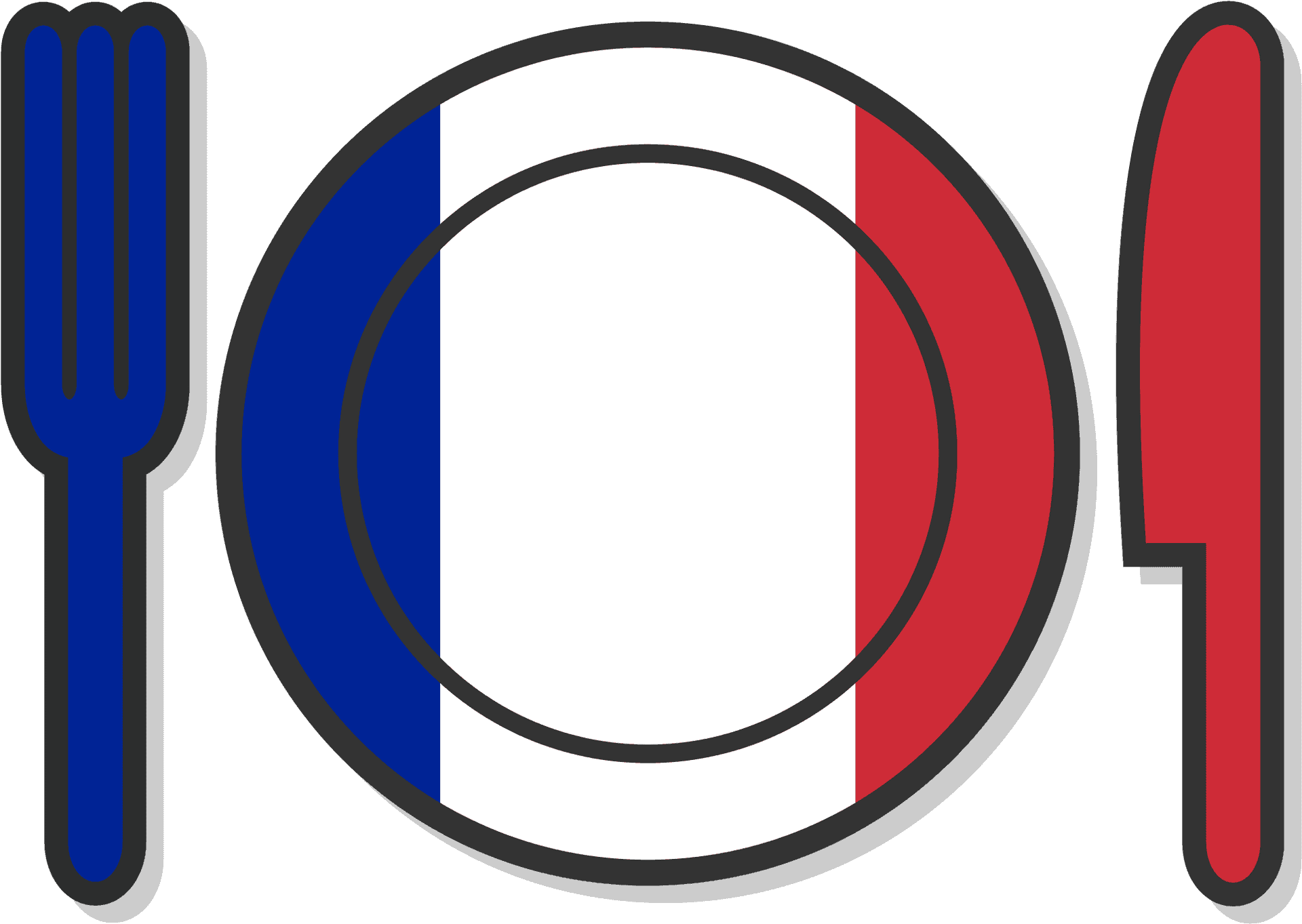 French Cuisine Plate Setting Icon PNG Image