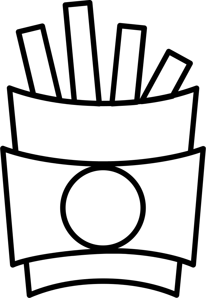 French Fries Icon Outline PNG Image