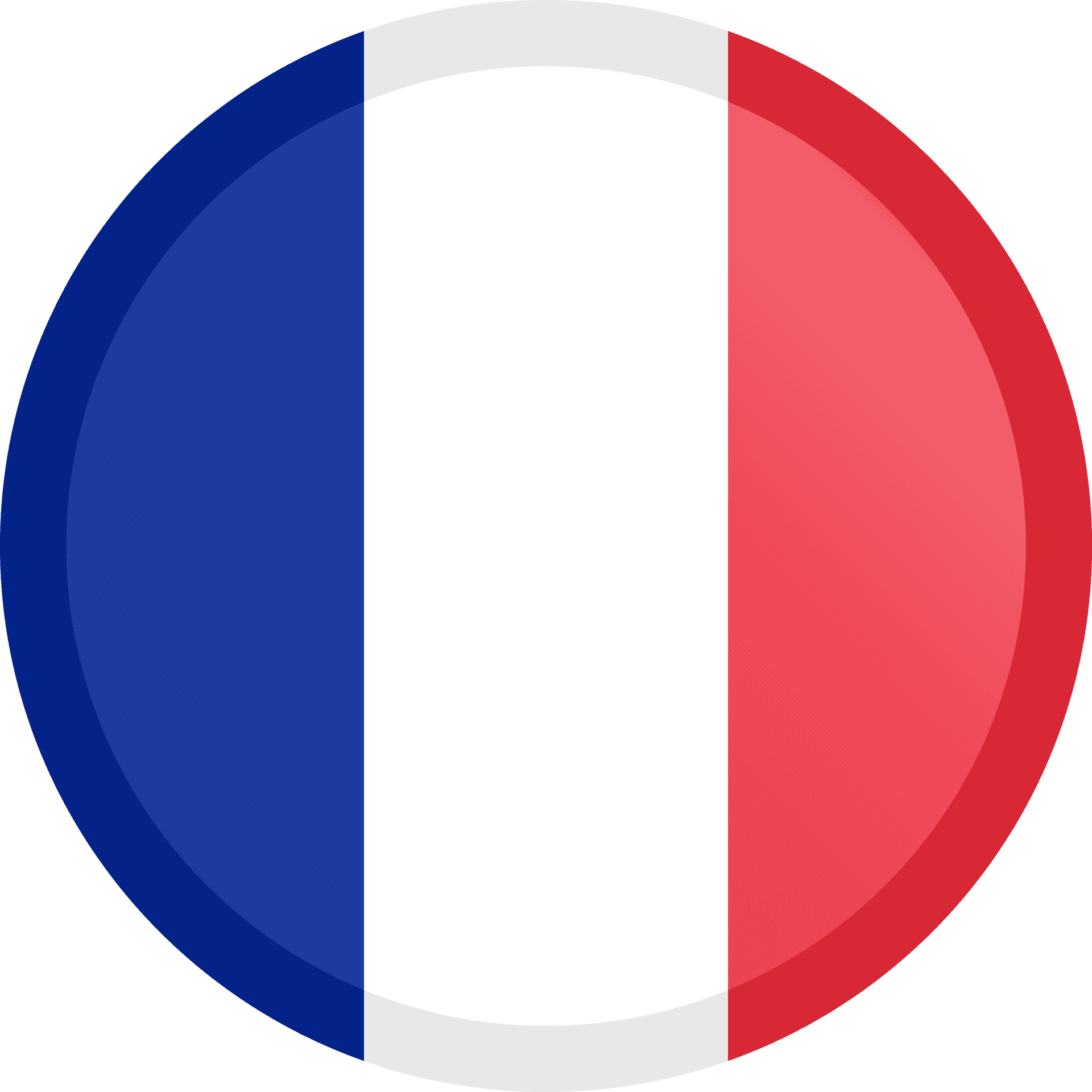 French National Flag Round Icon PNG Image