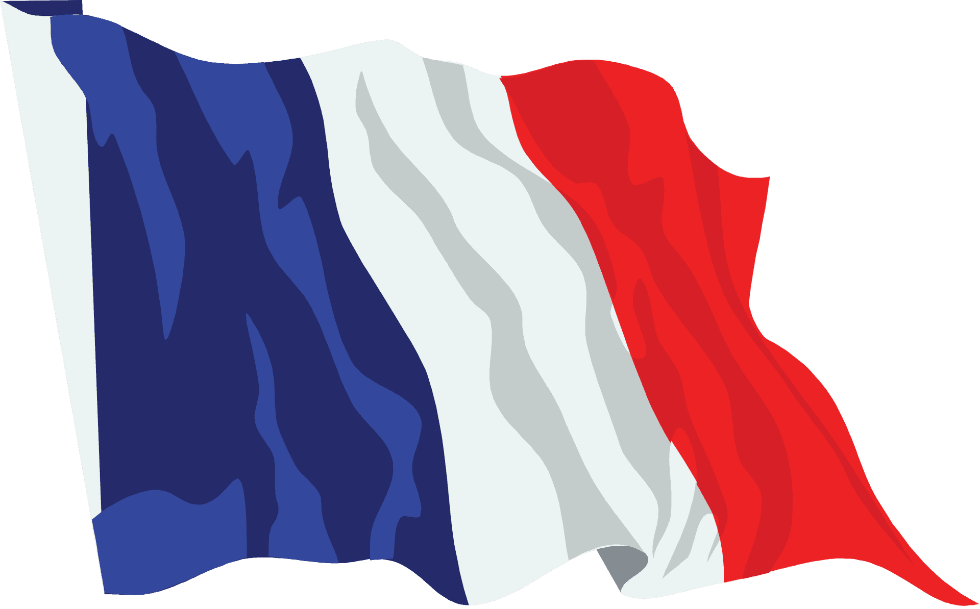 French National Flag Waving PNG Image