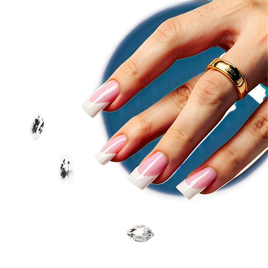 French Tip Acrylic Nails Png Puo PNG Image