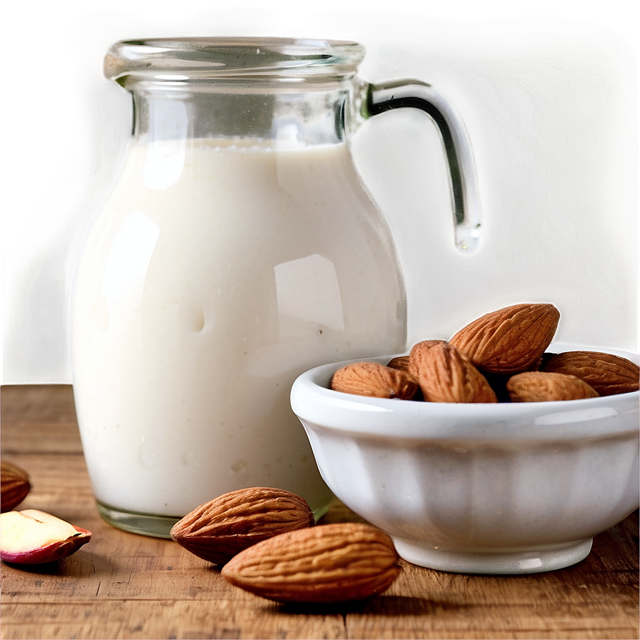 Fresh Almond Milk Preparation Png Fsd76 PNG Image