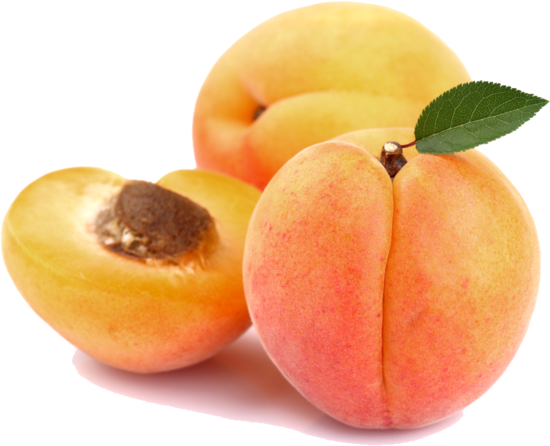 Fresh Apricots With Leaf PNG Image