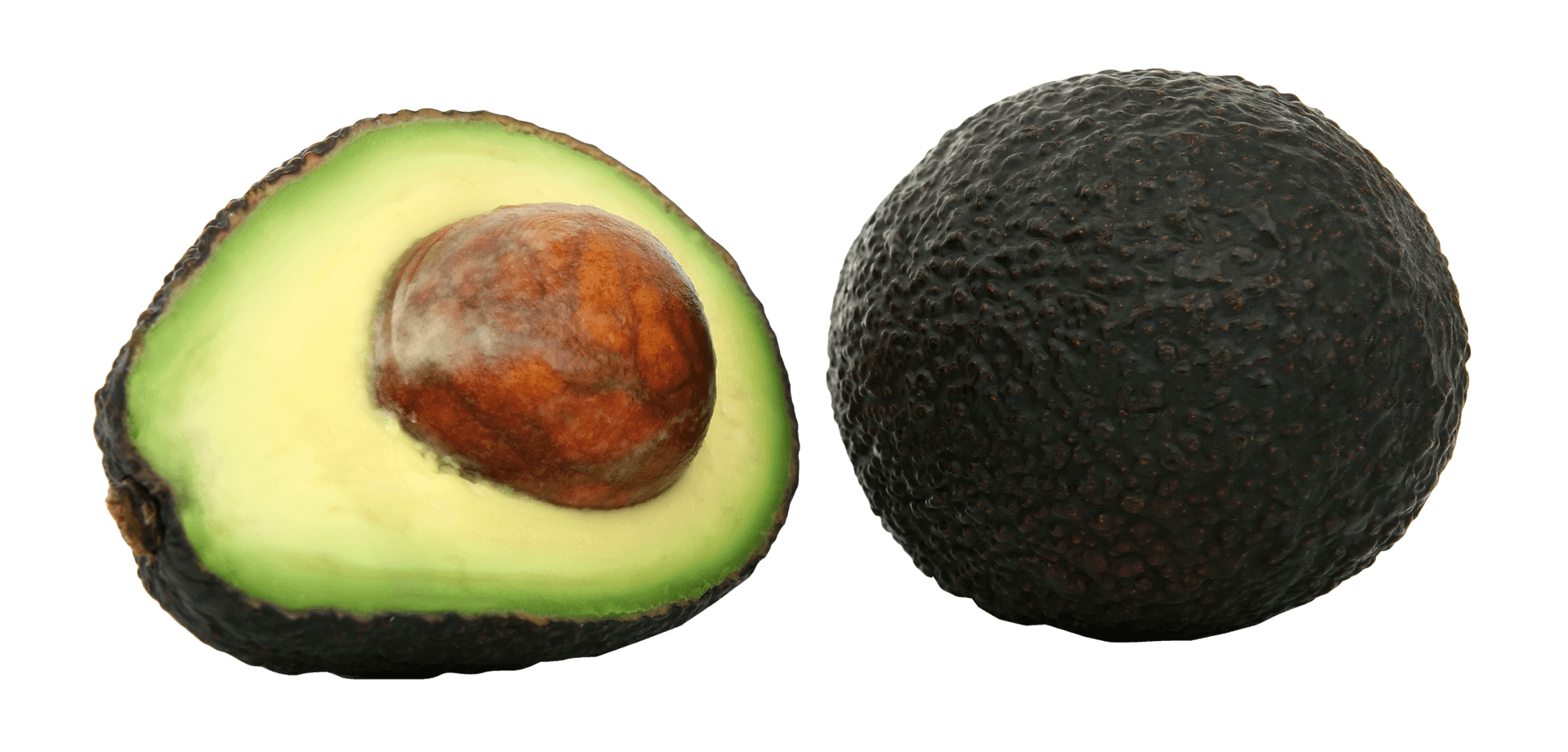 Fresh Avocado Halvedand Whole PNG Image