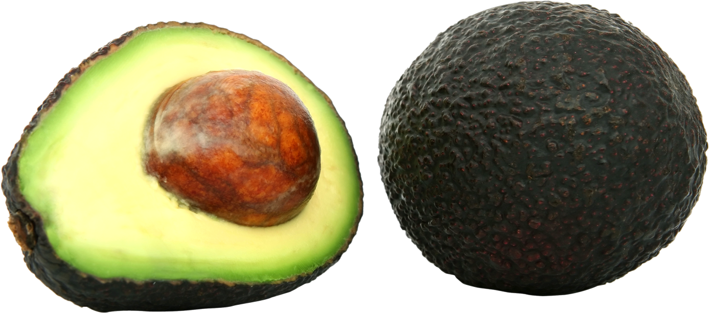 Fresh Avocado Halvedand Whole PNG Image