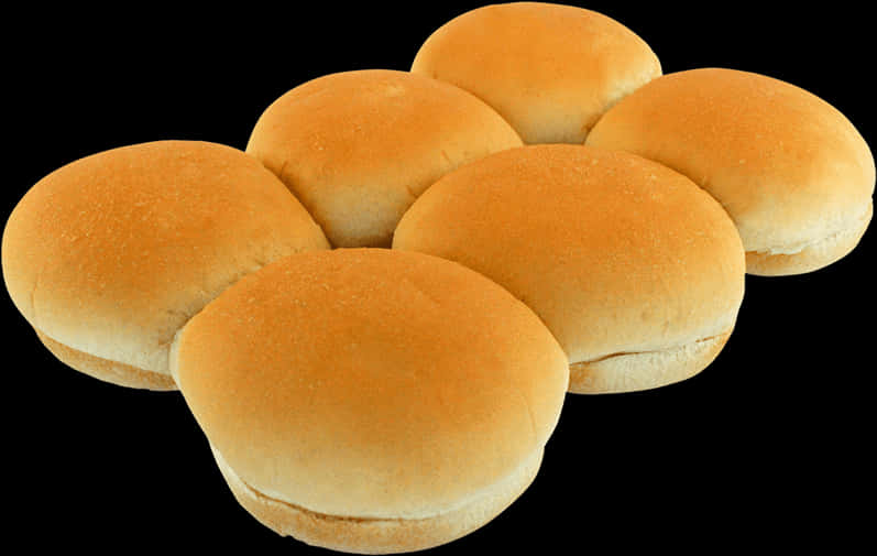 Fresh Baked Burger Buns Black Background PNG Image