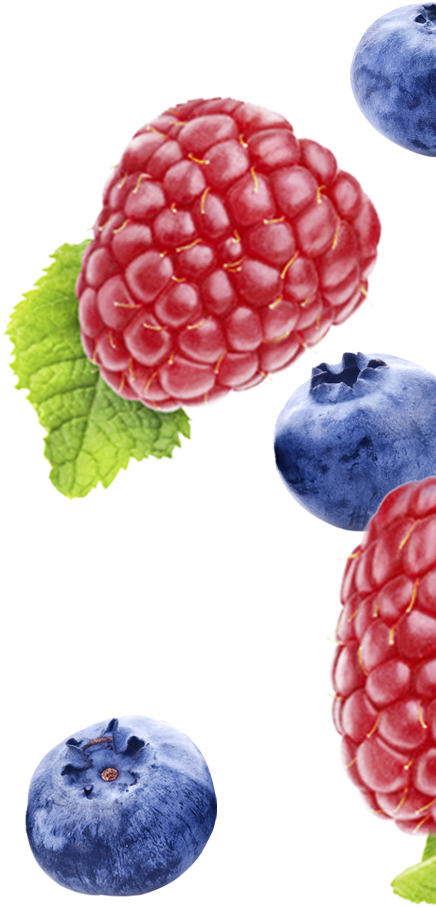 Fresh Blueberriesand Raspberry PNG Image