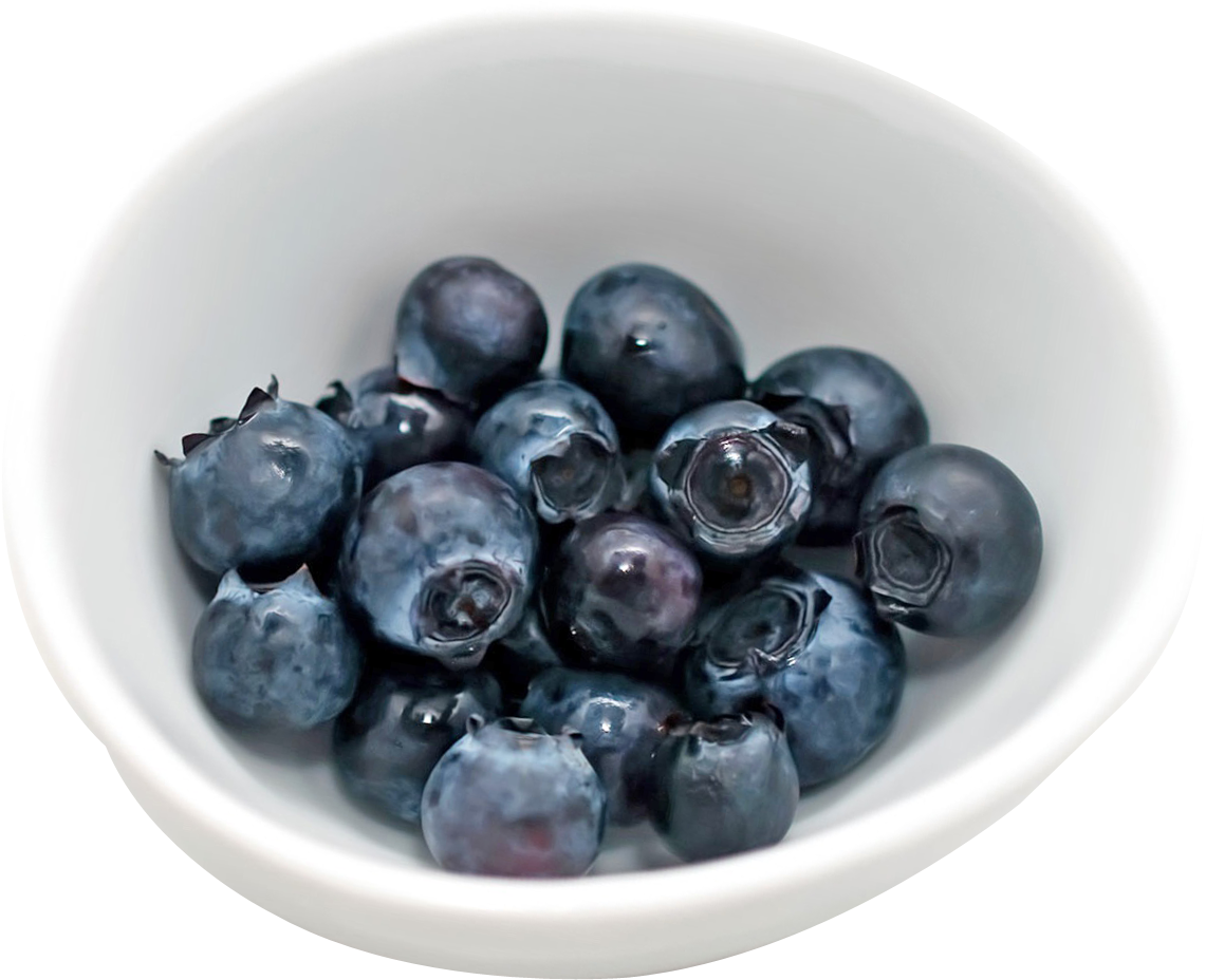 Fresh Blueberriesin White Bowl PNG Image