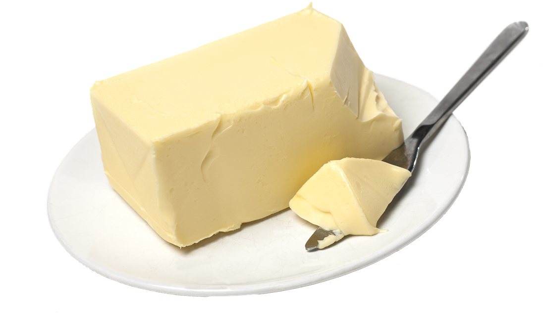 Fresh Butter Blockwith Knife PNG Image