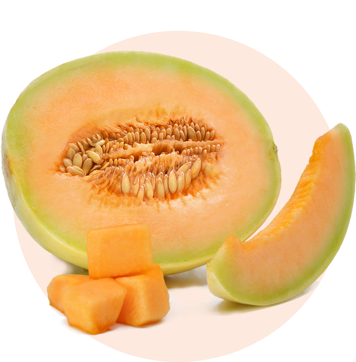 Fresh Cantaloupe Variety Display PNG Image