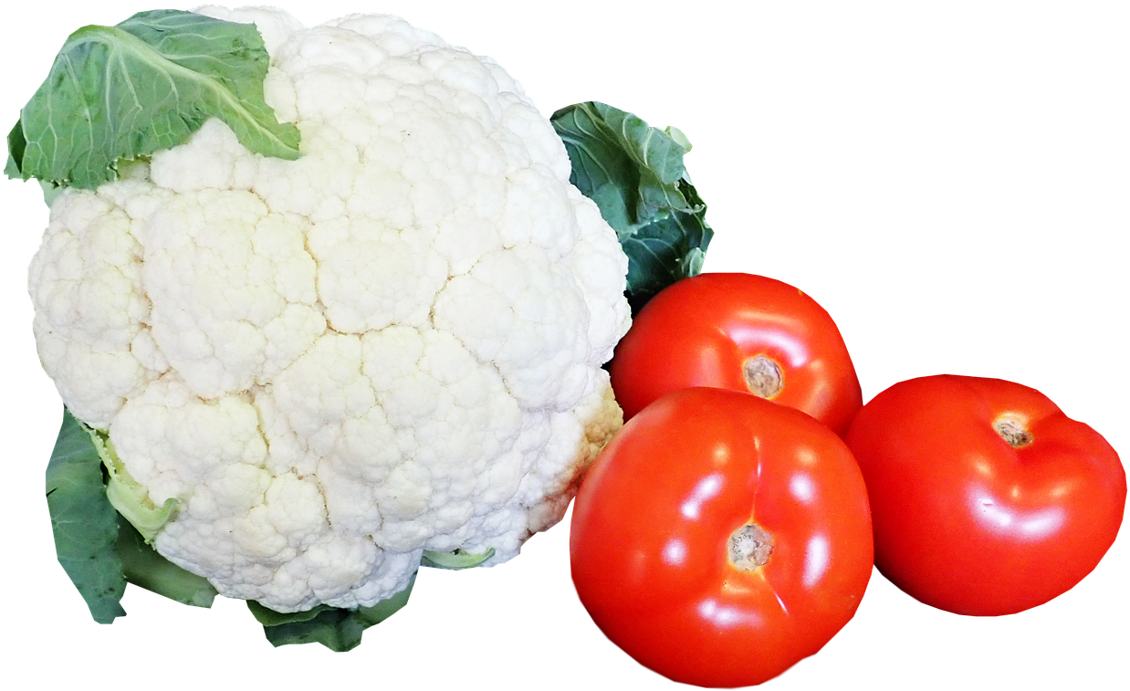 Fresh Cauliflowerand Tomatoes PNG Image