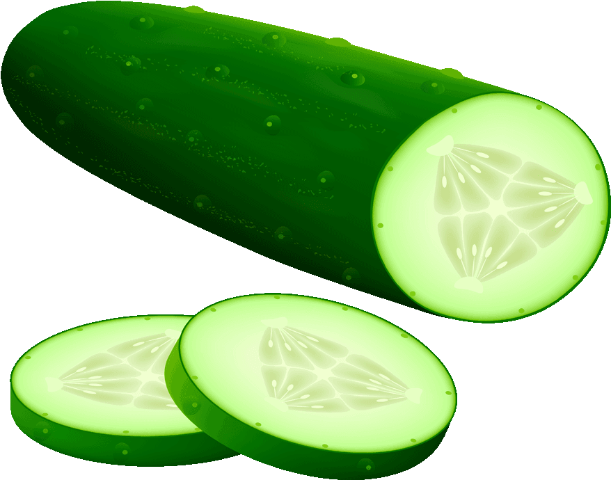 Fresh Cucumberand Slices Graphic PNG Image