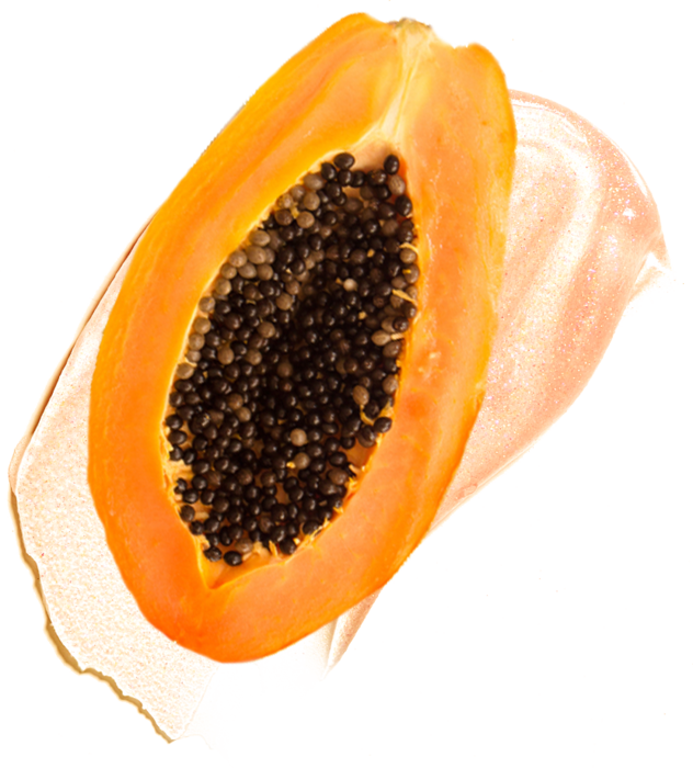 Fresh Cut Papaya Halfwith Seeds.png PNG Image