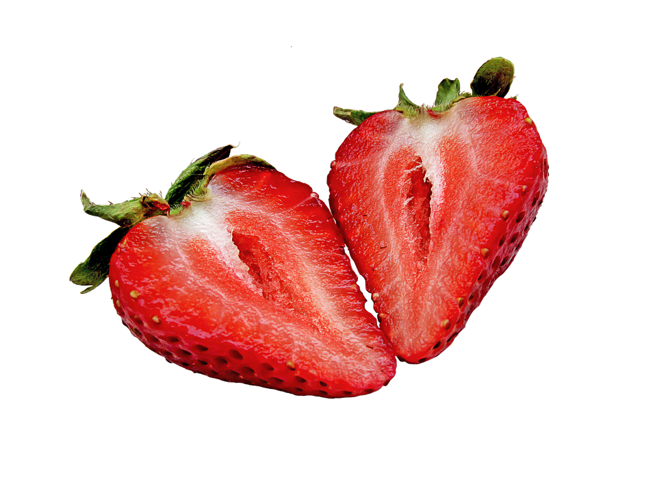 Fresh Cut Strawberry Halves PNG Image