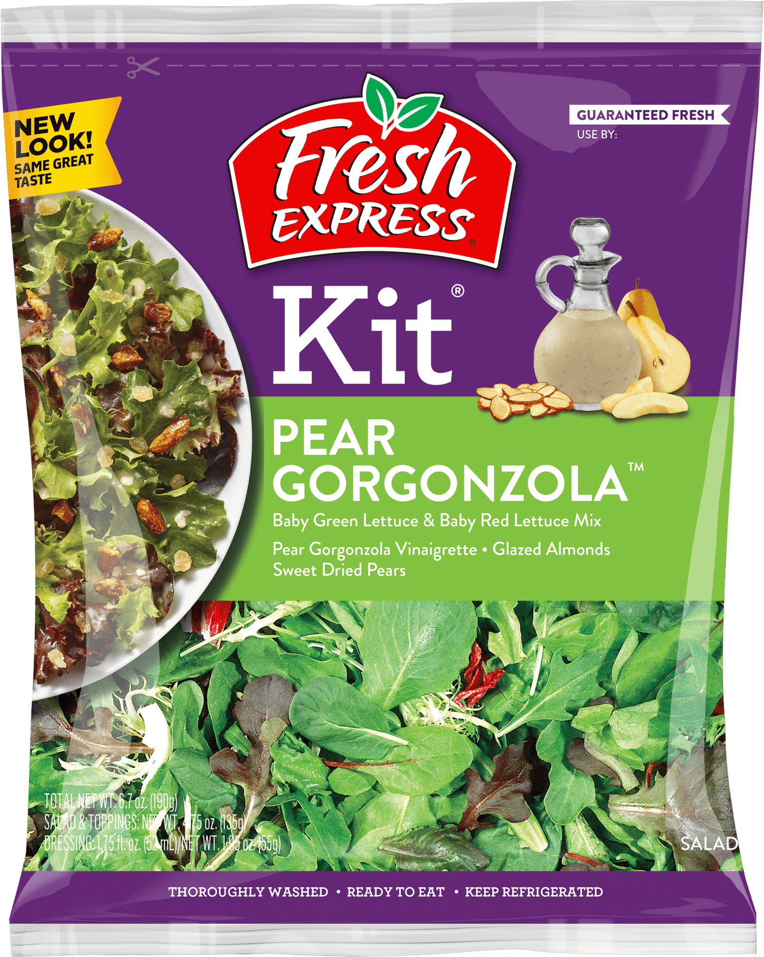 Fresh Express Pear Gorgonzola Salad Kit Packaging PNG Image