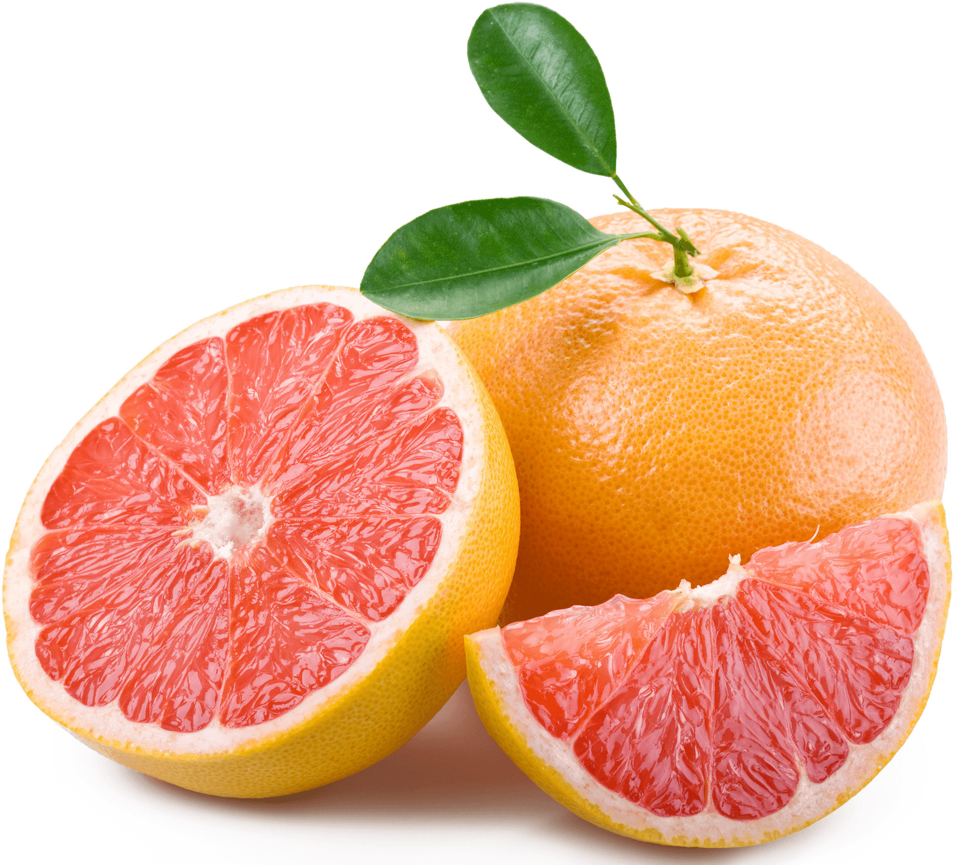 Fresh Grapefruit Slices Isolated PNG Image