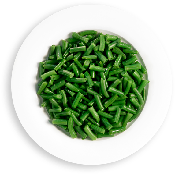 Fresh Green Beans Plate Top View PNG Image