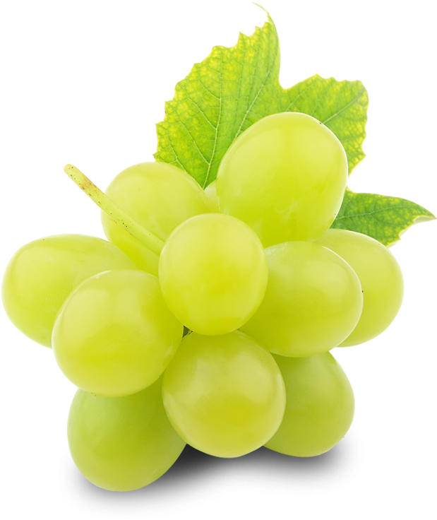 Fresh Green Grapes With Leaf.png PNG Image