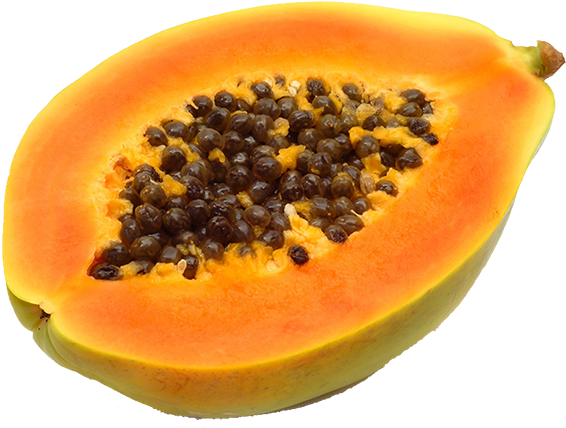 Fresh Halved Papayawith Seeds.png PNG Image