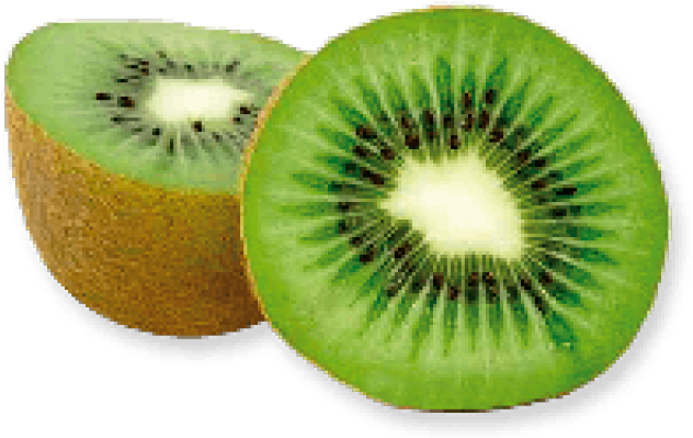 Fresh Kiwi Fruit Halves PNG Image