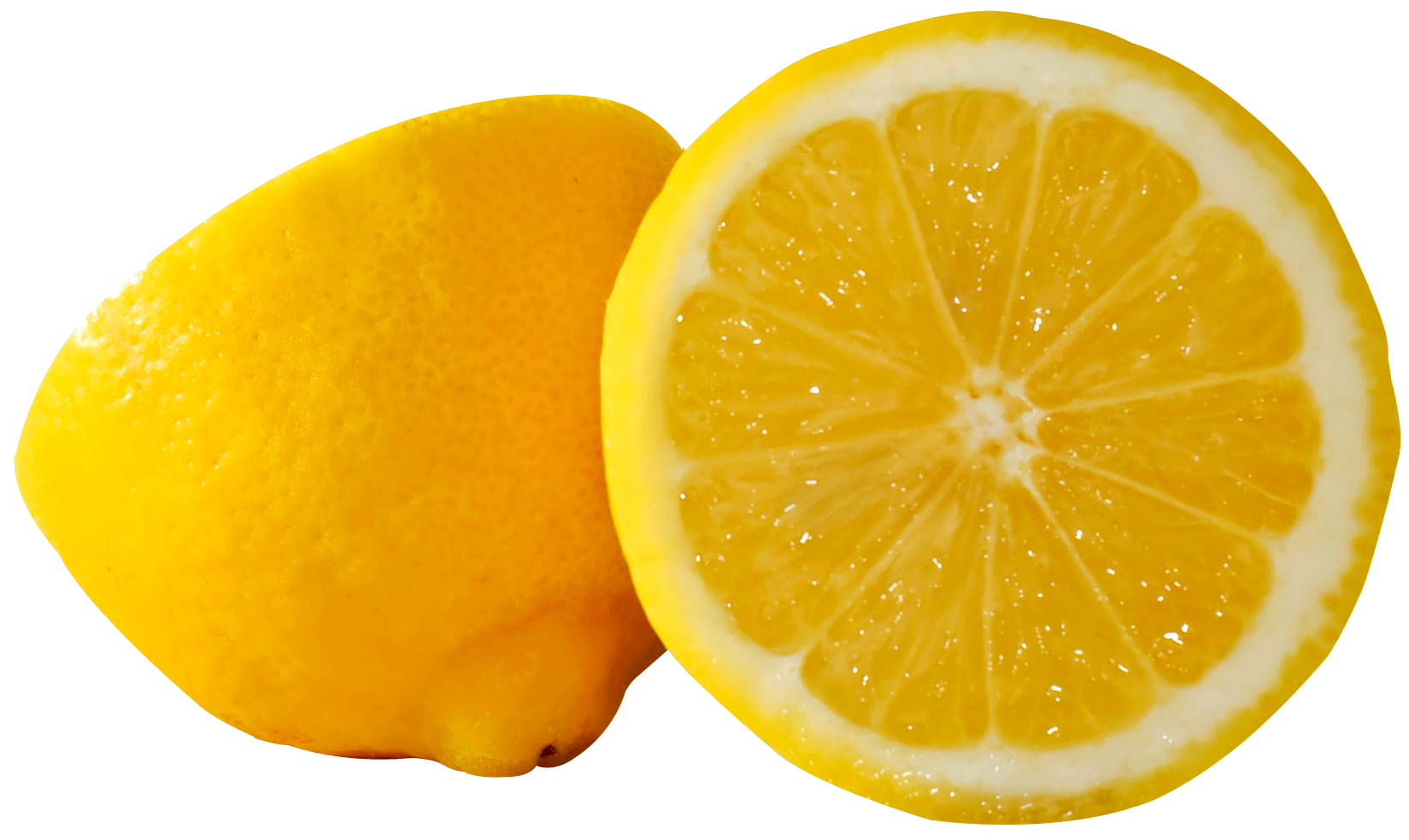 Fresh Lemonand Half Slice PNG Image