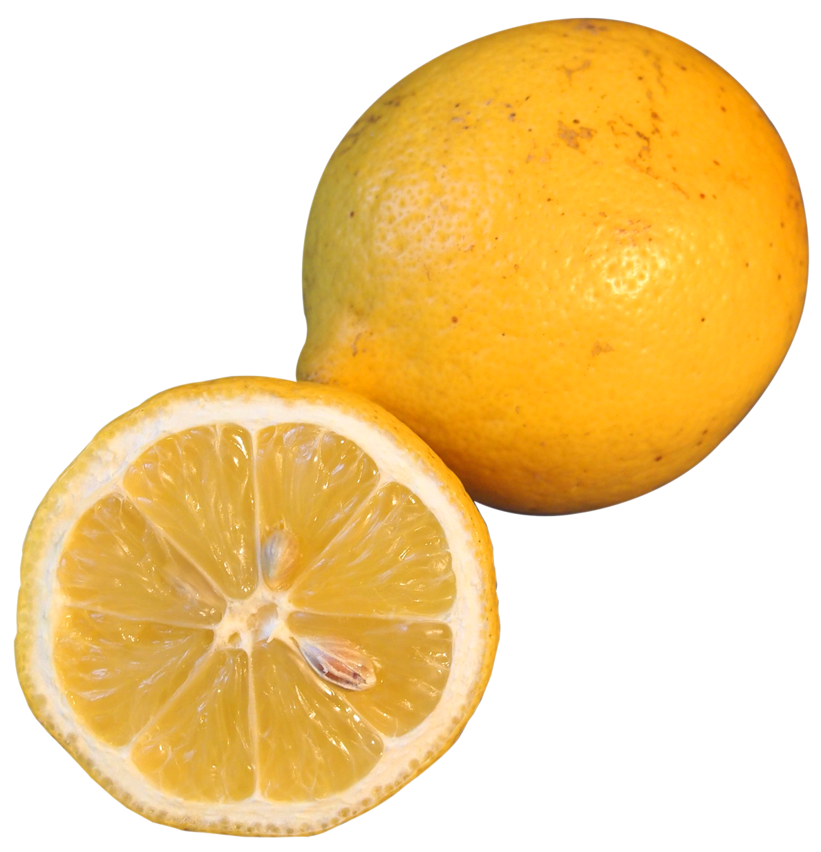 Fresh Lemonand Half Slice PNG Image