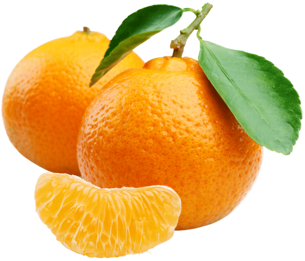 Fresh Mandarin Oranges With Leaves PNG Image