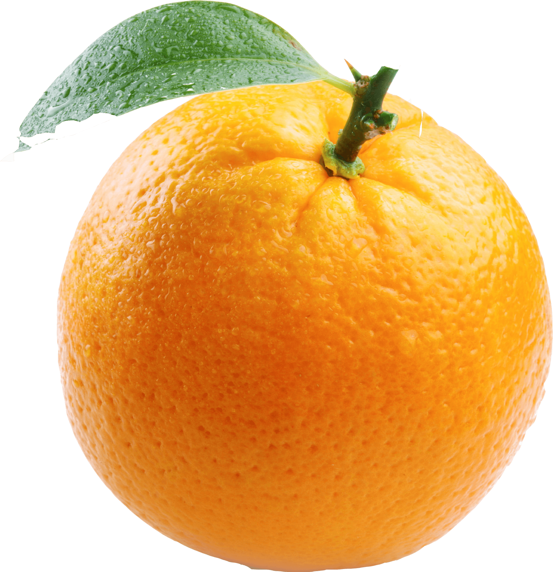 Fresh Mandarin Orangewith Leaf.png PNG Image