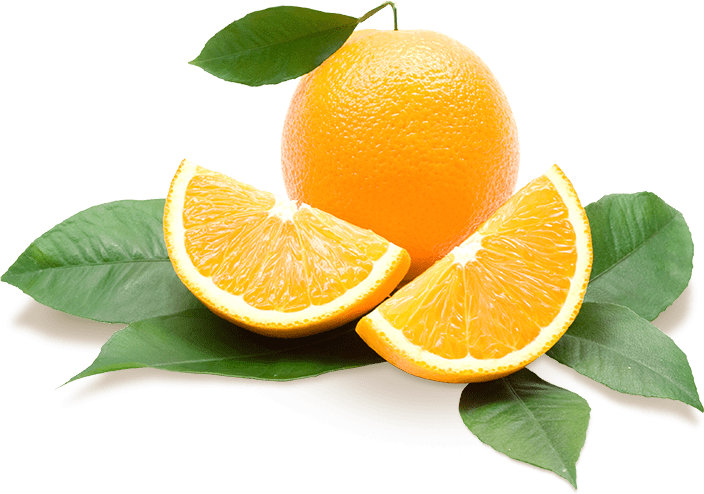 Fresh Orange Slices Green Leaves PNG Image