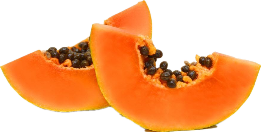 Fresh Papaya Slices Transparent Background PNG Image