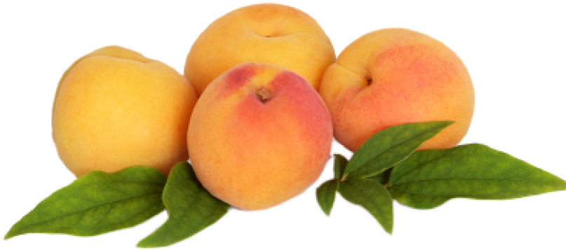 Fresh Peaches With Leaves PNG Image